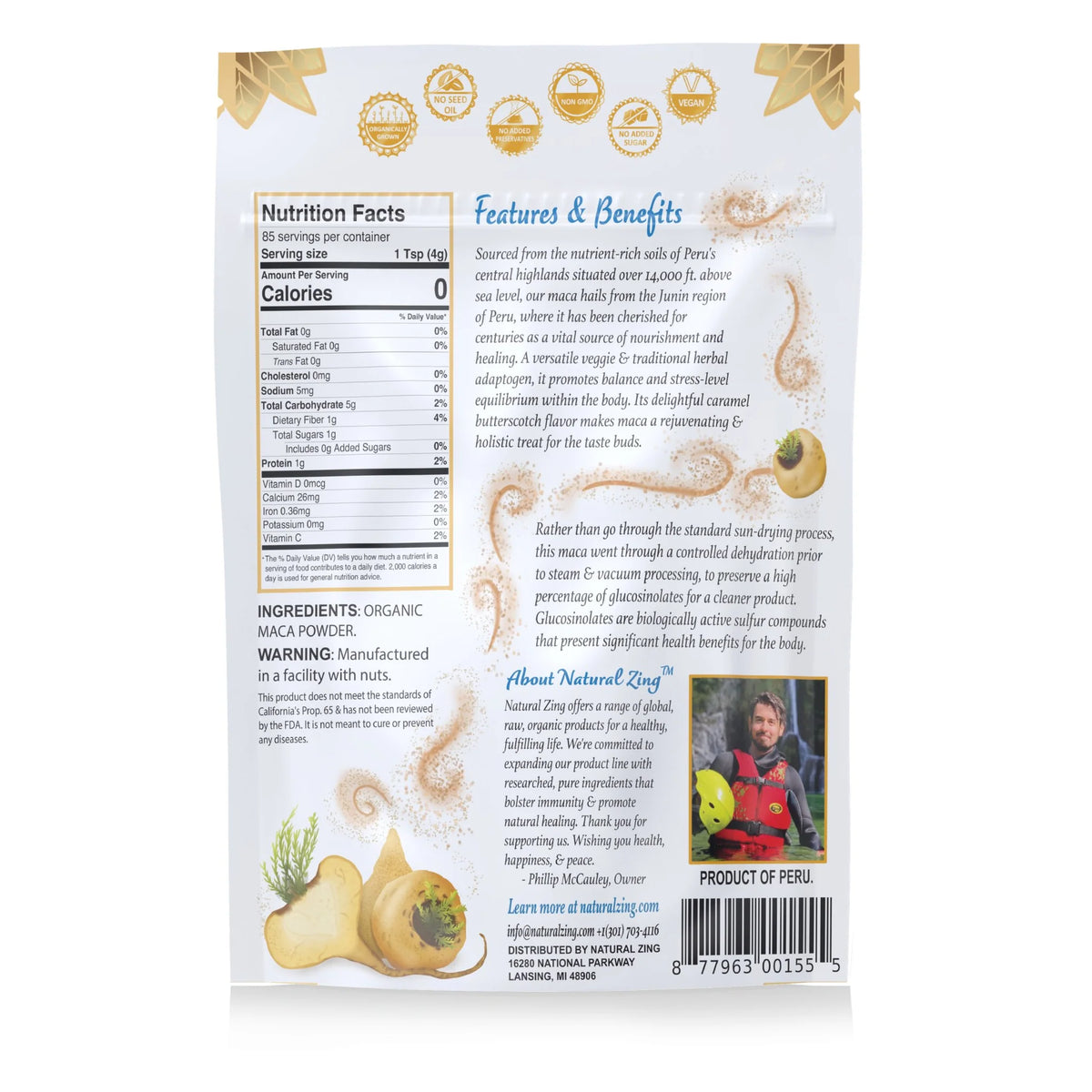 Maca Powder, Raw Organic 12 oz