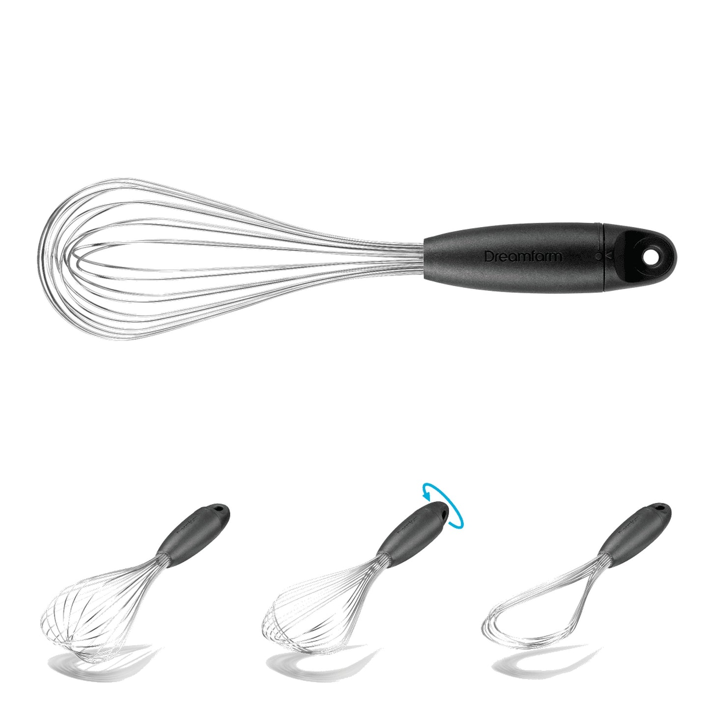Flisk - Fold Flat Balloon Whisk - Black