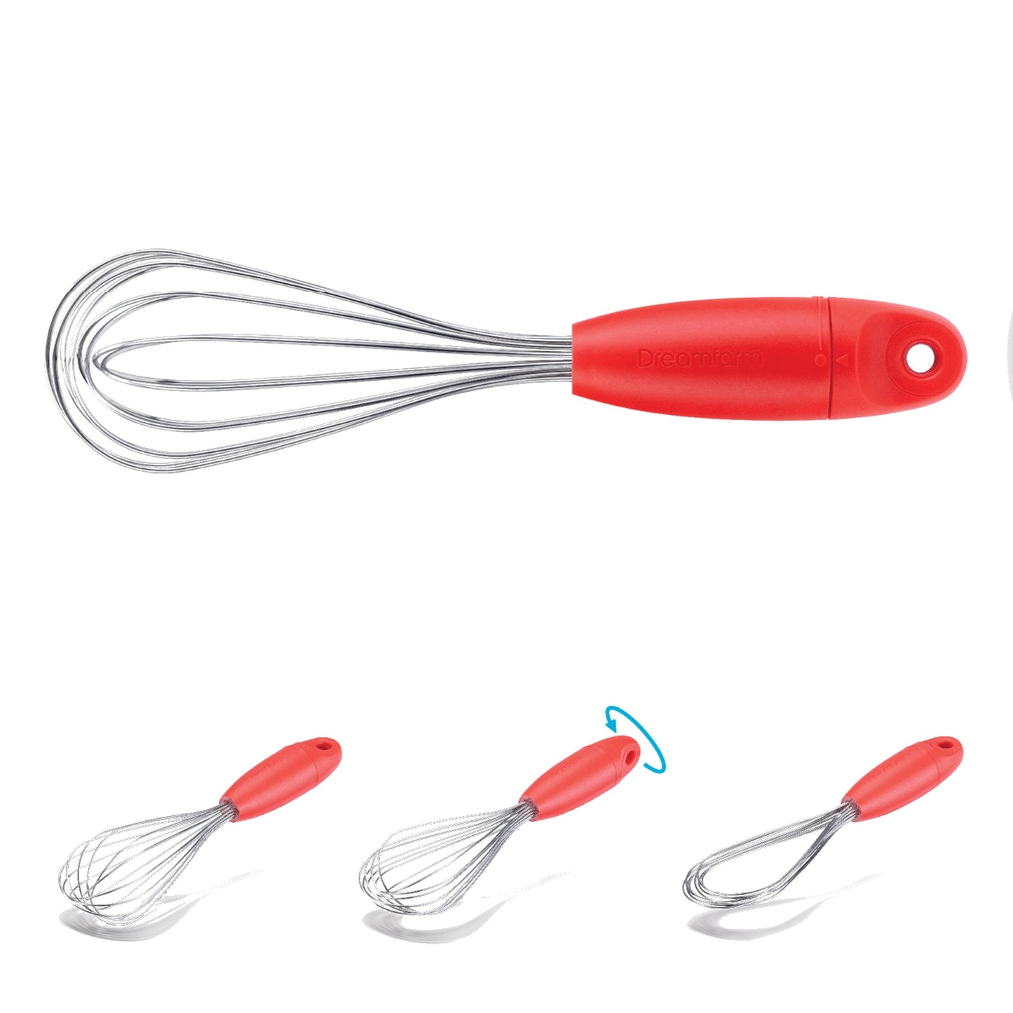 Mini Flisk - Fold Flat Balloon Whisk - Red