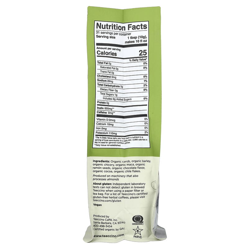 Teeccino Maca Choc. 11oz Foil Bag