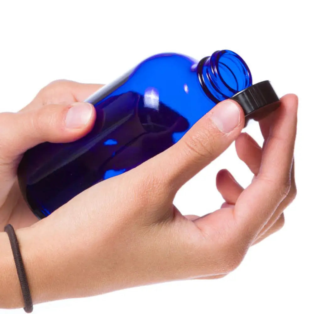 8 Ounce Blue Glass Vial
