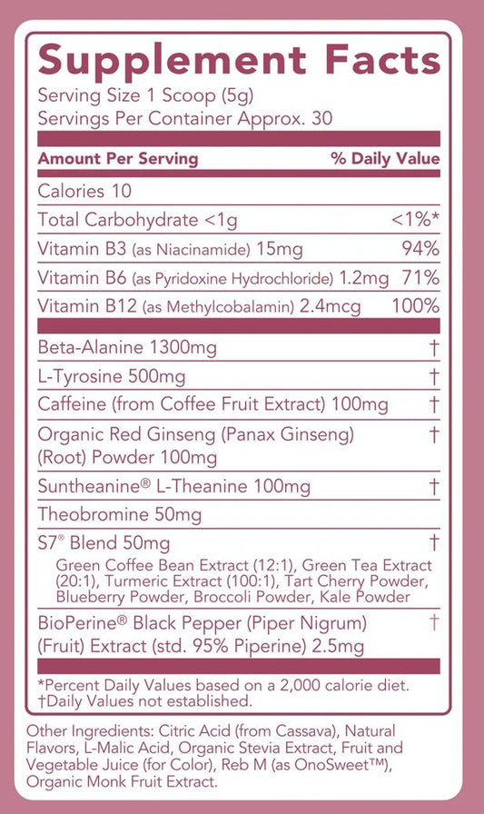 CSE - Energy Pre-Workout - Sour Cherry -30 servings bag
