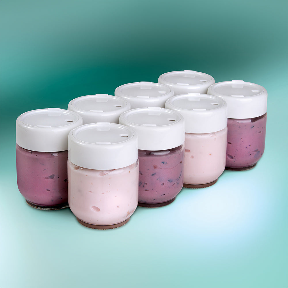 Euro Cuisine- Dated Yogurt Jars (Set of 8) For Model YMX650