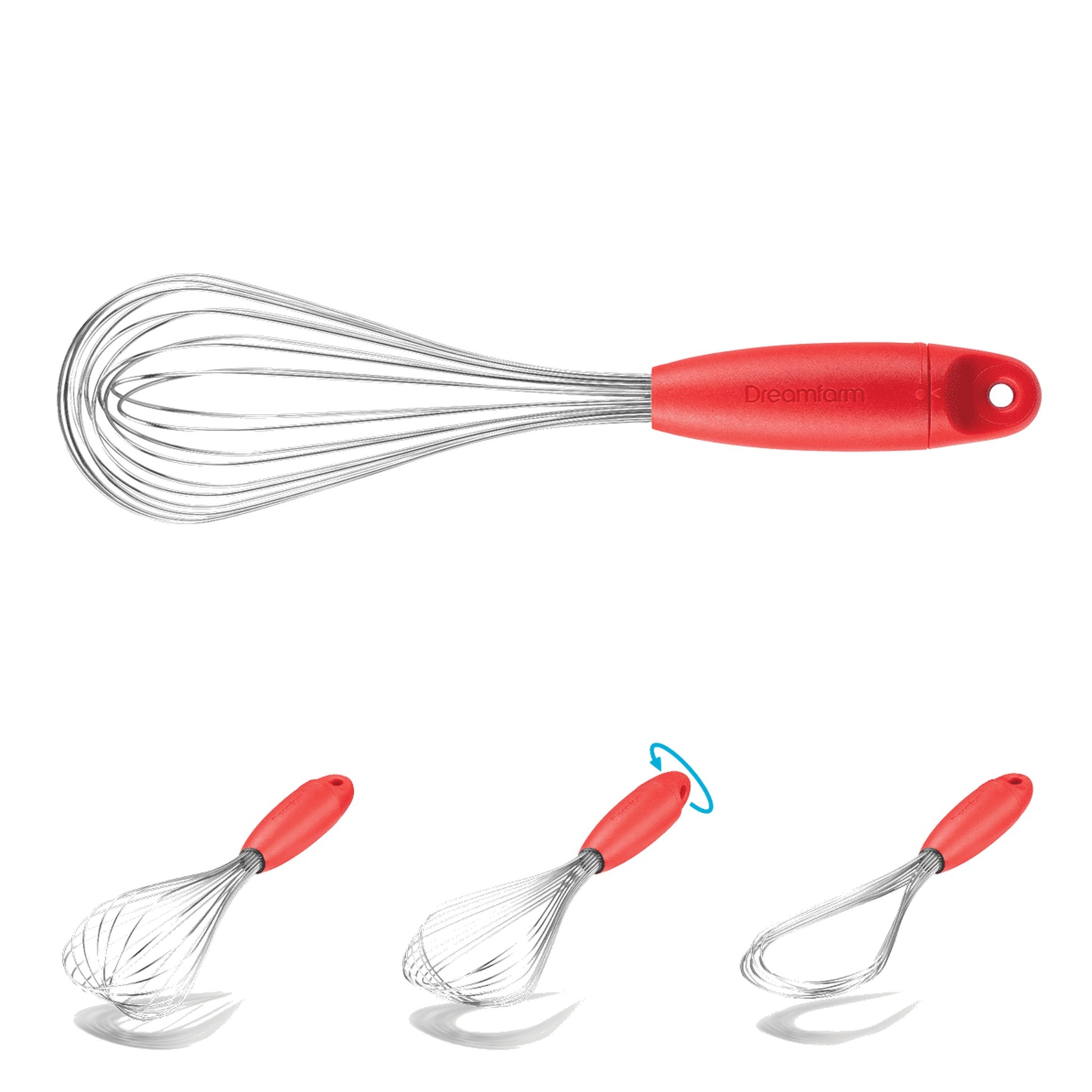 Flisk - Fold Flat Balloon Whisk - Red