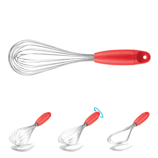 Flisk - Fold Flat Balloon Whisk - Red