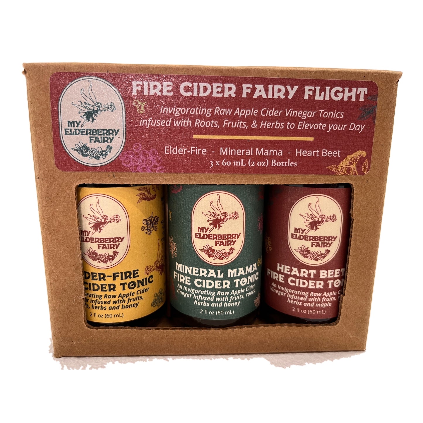 Fire Cider Fairy Flight - 2oz. Trio Set - Mineral Mama, Elder Fire, Heart Beet