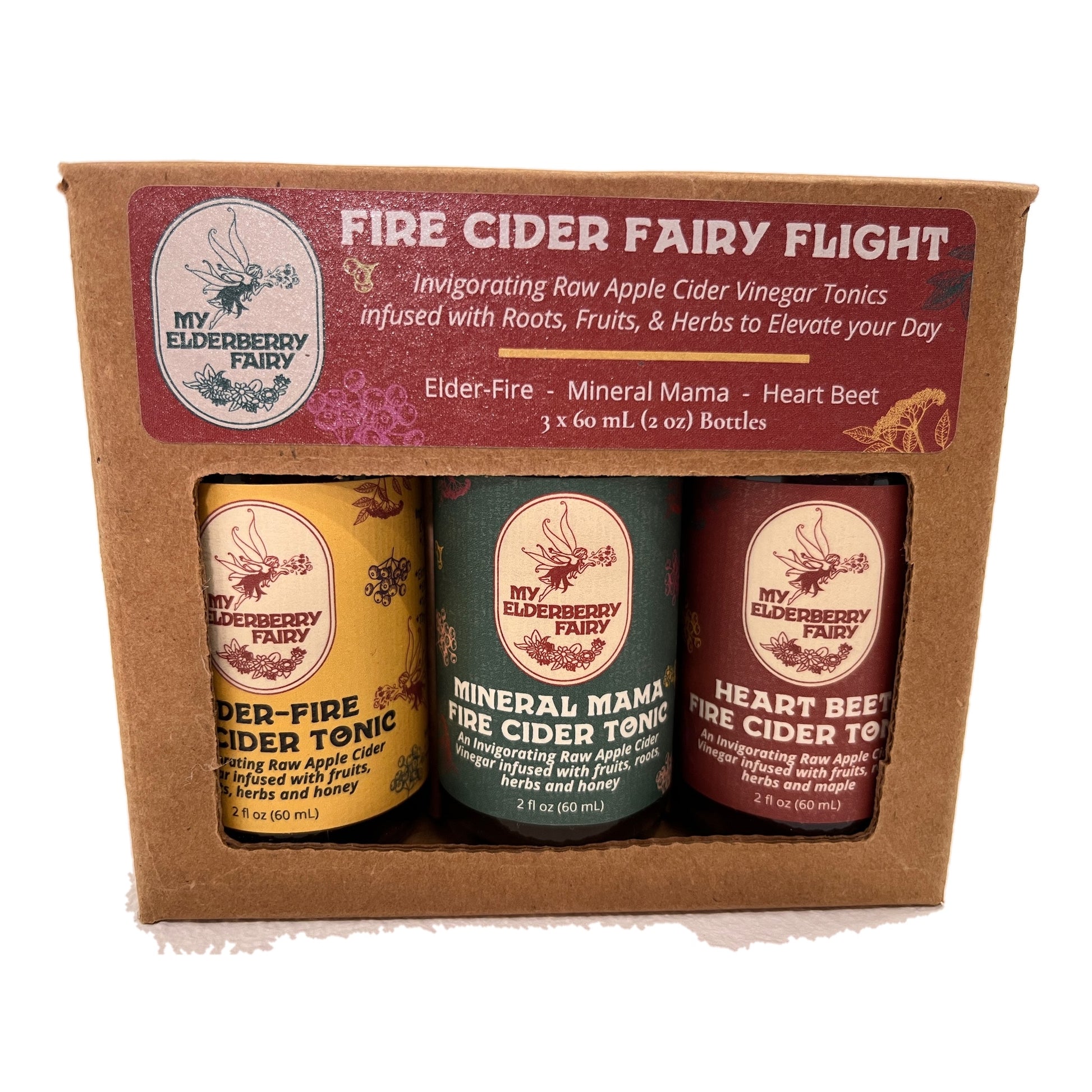 Fire Cider Fairy Flight - 2oz. Trio Set - Mineral Mama, Elder Fire, Heart Beet