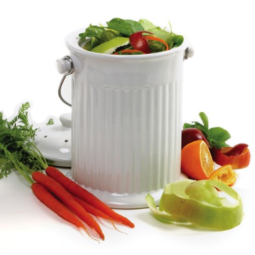 Ceramic Compost Crock WHITE