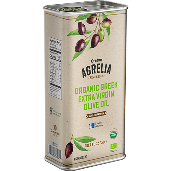 Organic AGRELIA Extra Virgin Olive Oil 3L TIN