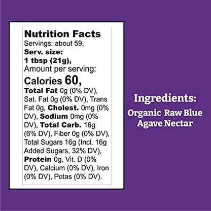 Org. Raw Blue Agave Nt Wt 44 oz. Bottle