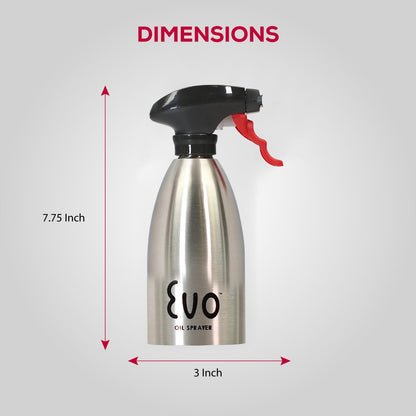 EVO Oil Grey Stainless Steel Spray Bottle - 16oz.