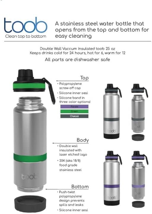 Toob Double Walled Stainless Steel Water Bottle - PURPLE