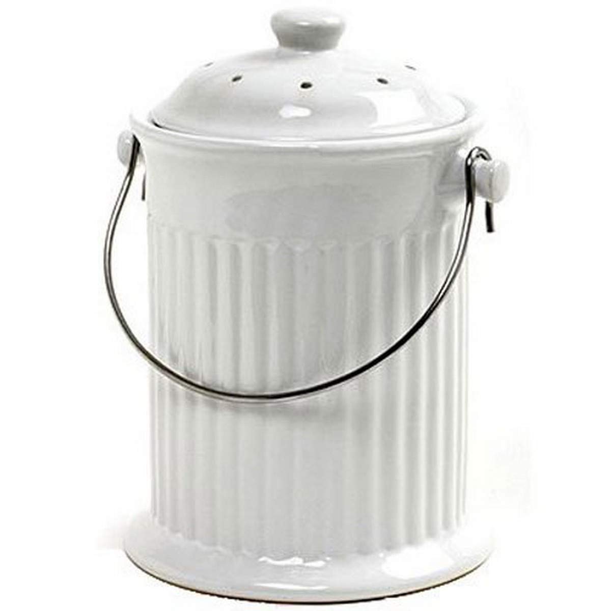 Ceramic Compost Crock WHITE