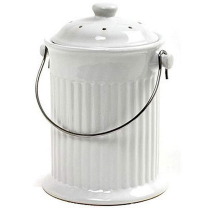 Ceramic Compost Crock WHITE
