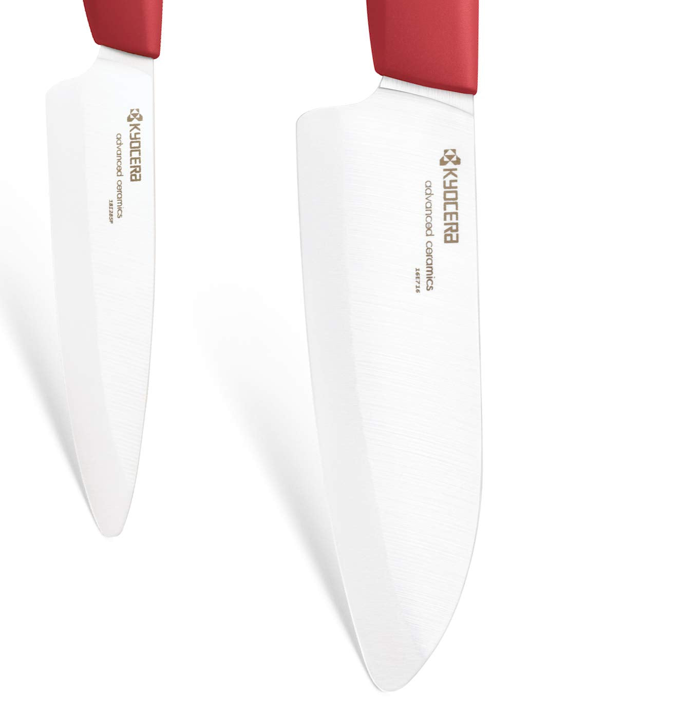 Ceramic Knife Gift Set: 3 inch Paring 5.5 inch Santoku With Red Handles