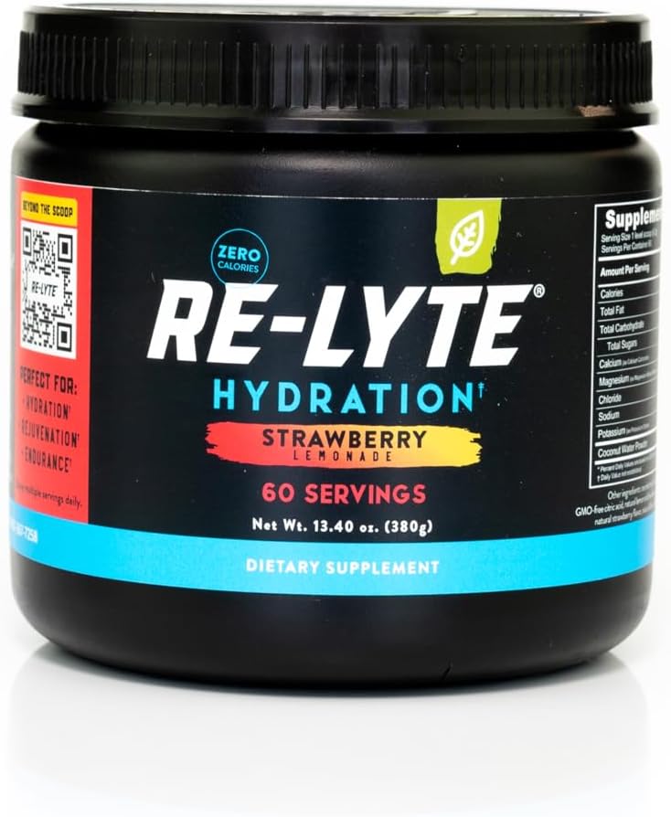 STRAWBERRY-LEMONADE Re-Lyte Electrolyte Mix - 13.76 oz tub - 60 Servings