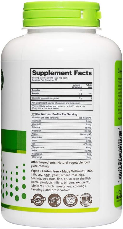 NutriBiotic CGF Chlorella 500 mg 300 tabs