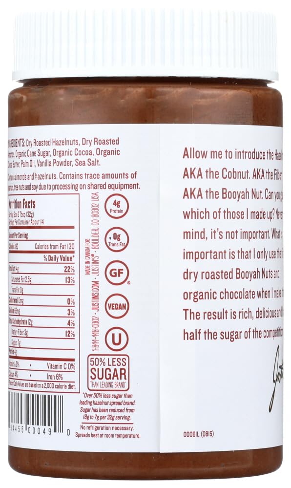 Justins Chocolate Hazelnut Butter Nt Wt 16oz