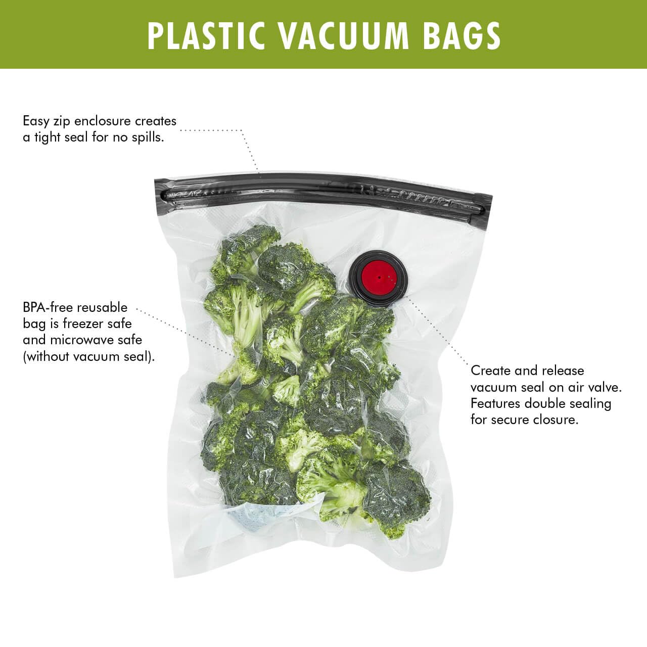 ZWILLING Fresh & Save  / 3-pc Vacuum bag set, plastic - Large