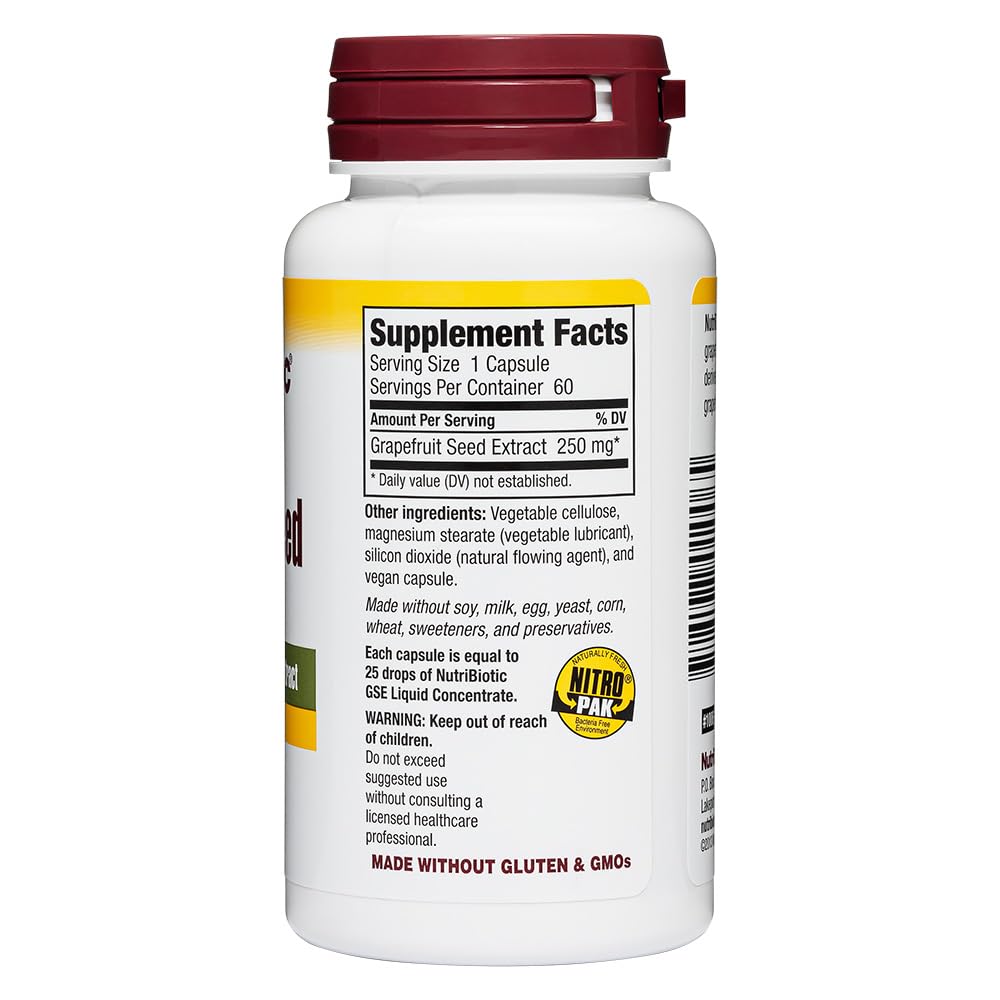 Nutribiotic Grapefruit Seed Extract Capsules 250mg 60caps