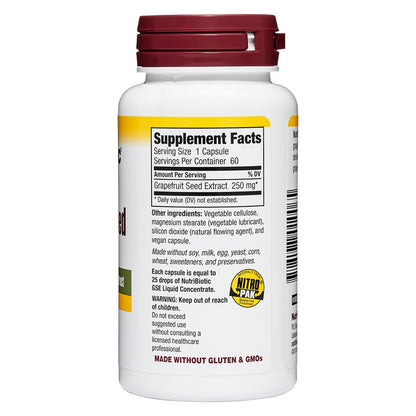 Nutribiotic Grapefruit Seed Extract Capsules 250mg 60caps