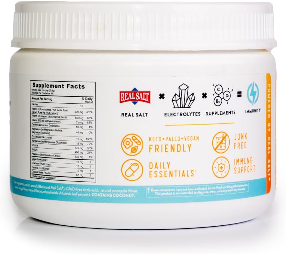 Supercharged Re-Lyte IMMUNITY Drink - Pineapple Orange 8.73 oz. Jar