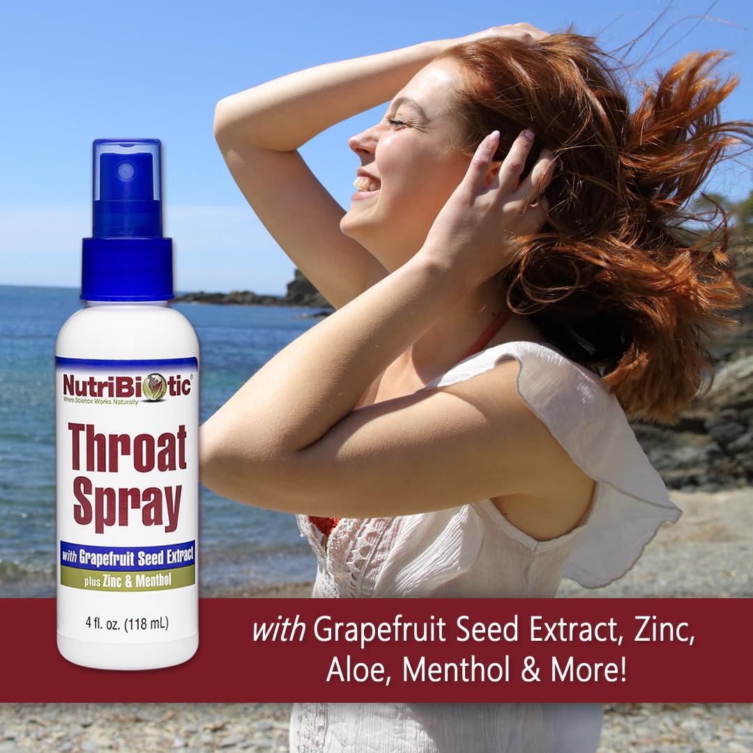 Nutribiotic First Aid Throat Spray with Zinc & GSE 4oz.