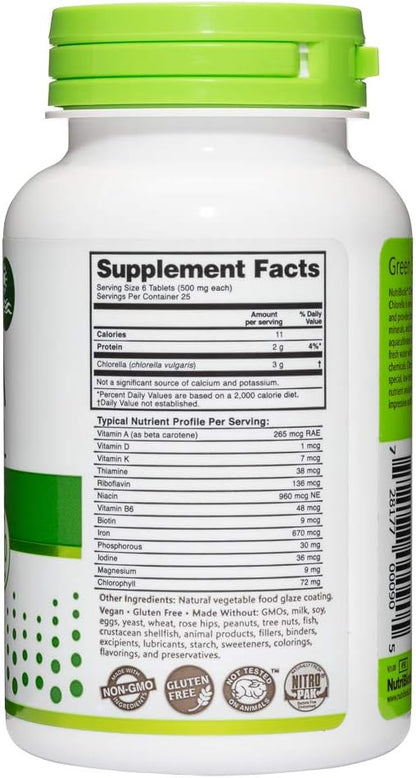 NutriBiotic CGF Chlorella 500 mg 150 tabs