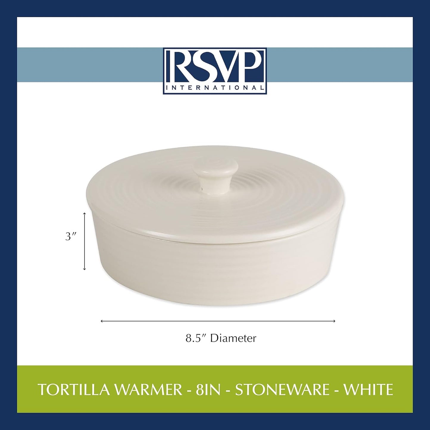 Tortilla Warmer 8 inch White