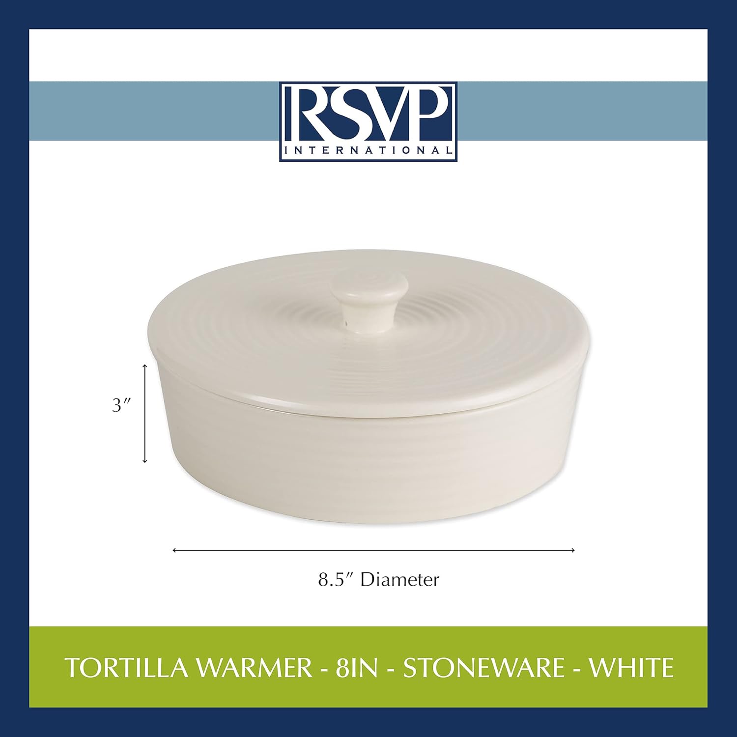 Tortilla Warmer 8 inch White