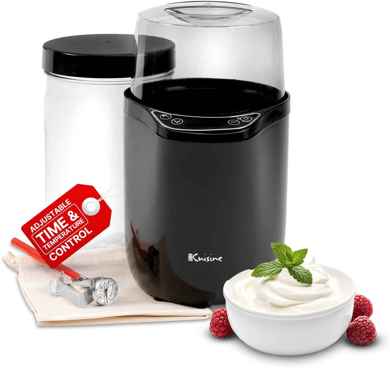 EuroCuisine YM360 Yogurt and Greek Yogurt Maker (Black))