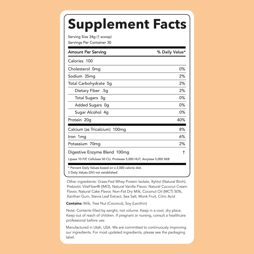 CSE - Coconut Cream Protein Powder - 30 serving bag