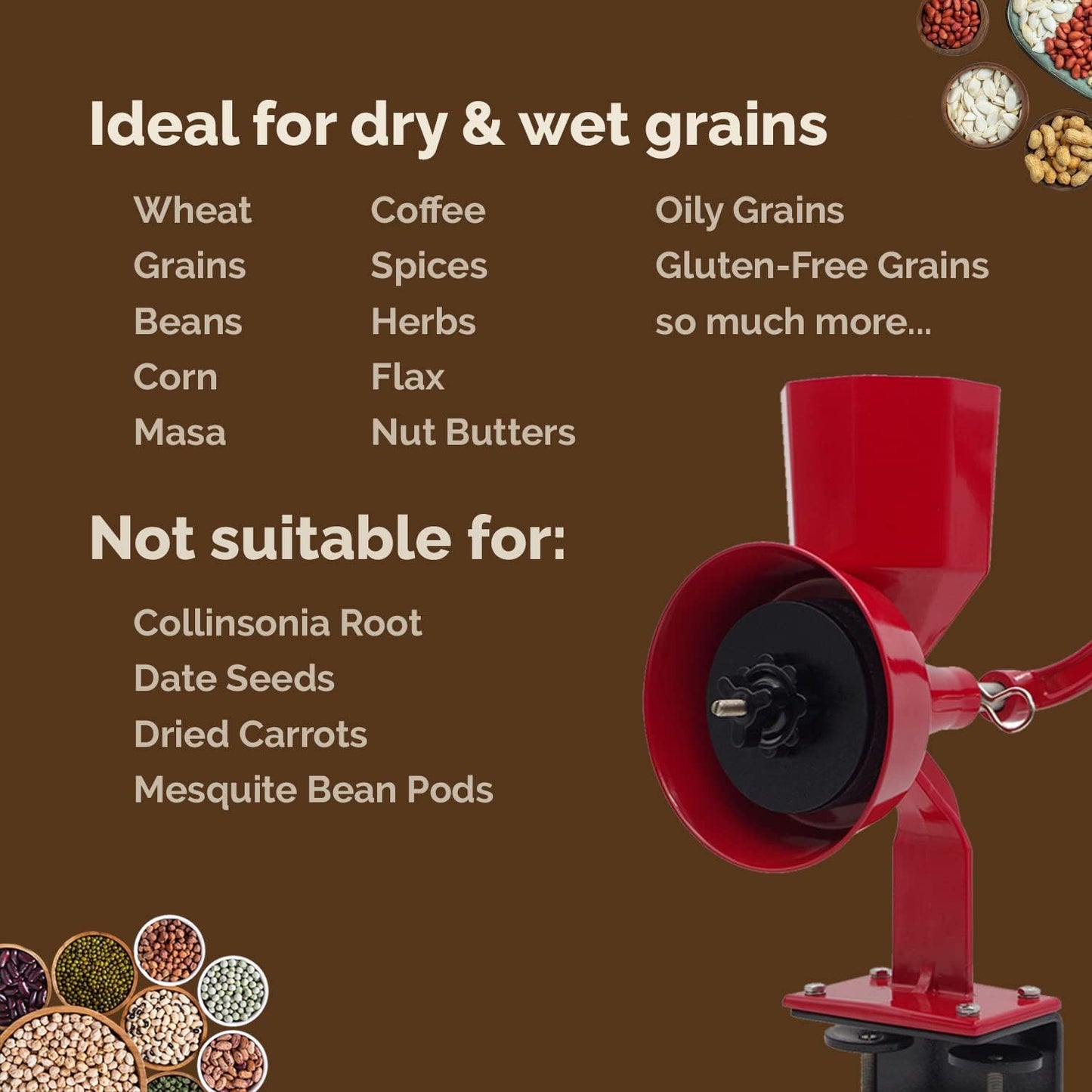 Wonder Junior DELUXE PLUS Grain Mill w/FREE Shipping