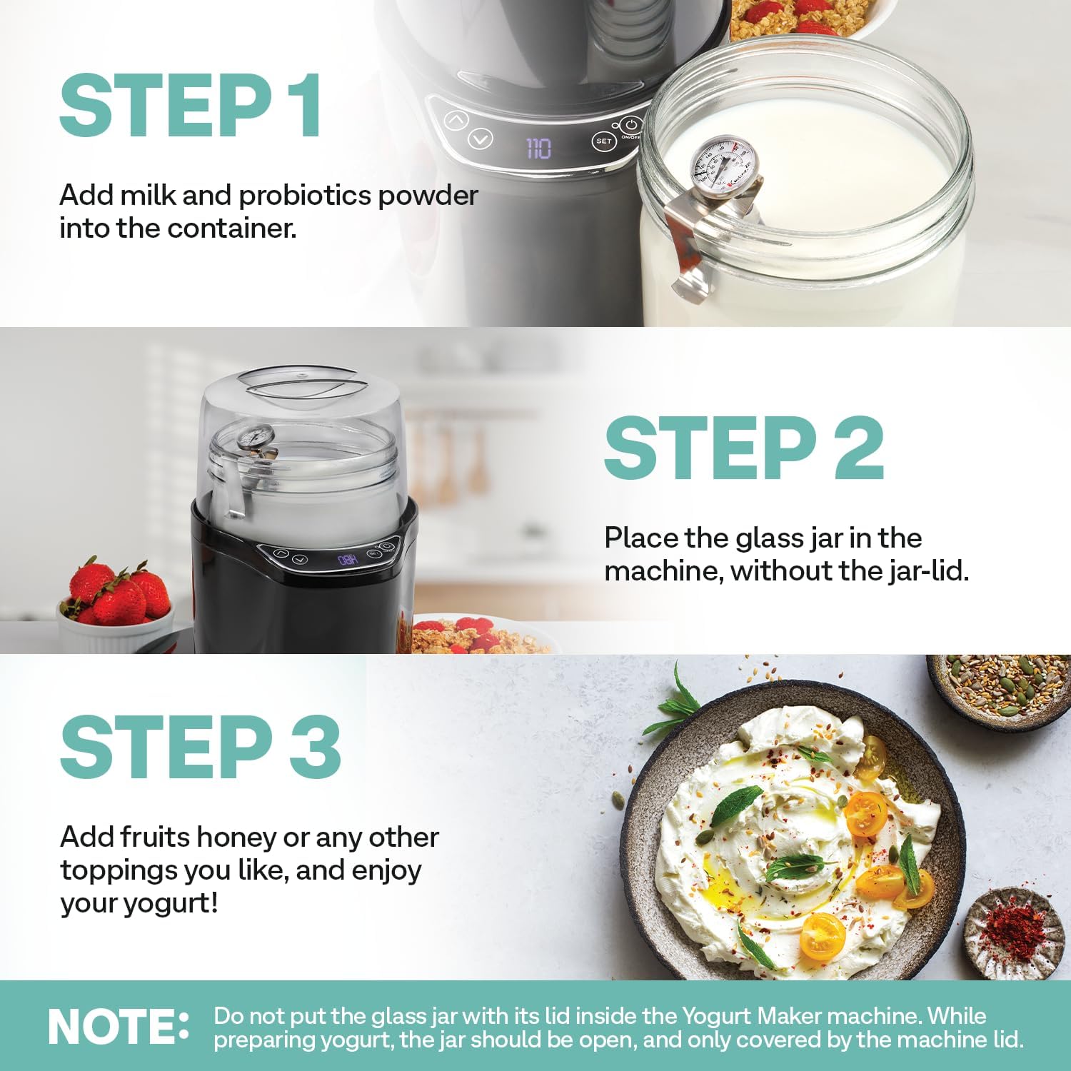 EuroCuisine YM360 Yogurt and Greek Yogurt Maker (Black))