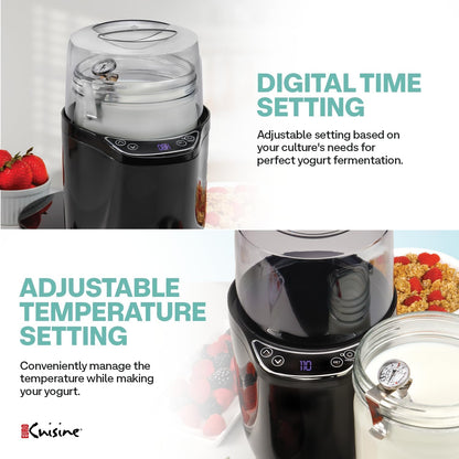 EuroCuisine YM360 Yogurt and Greek Yogurt Maker (Black))