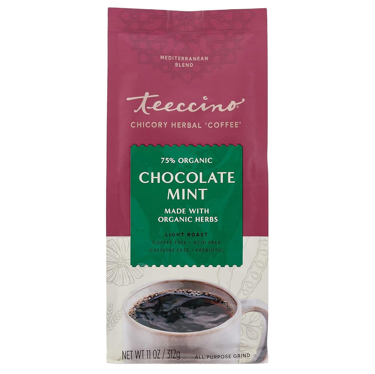 Teeccino Chocolate Mint 11oz Foil Bag