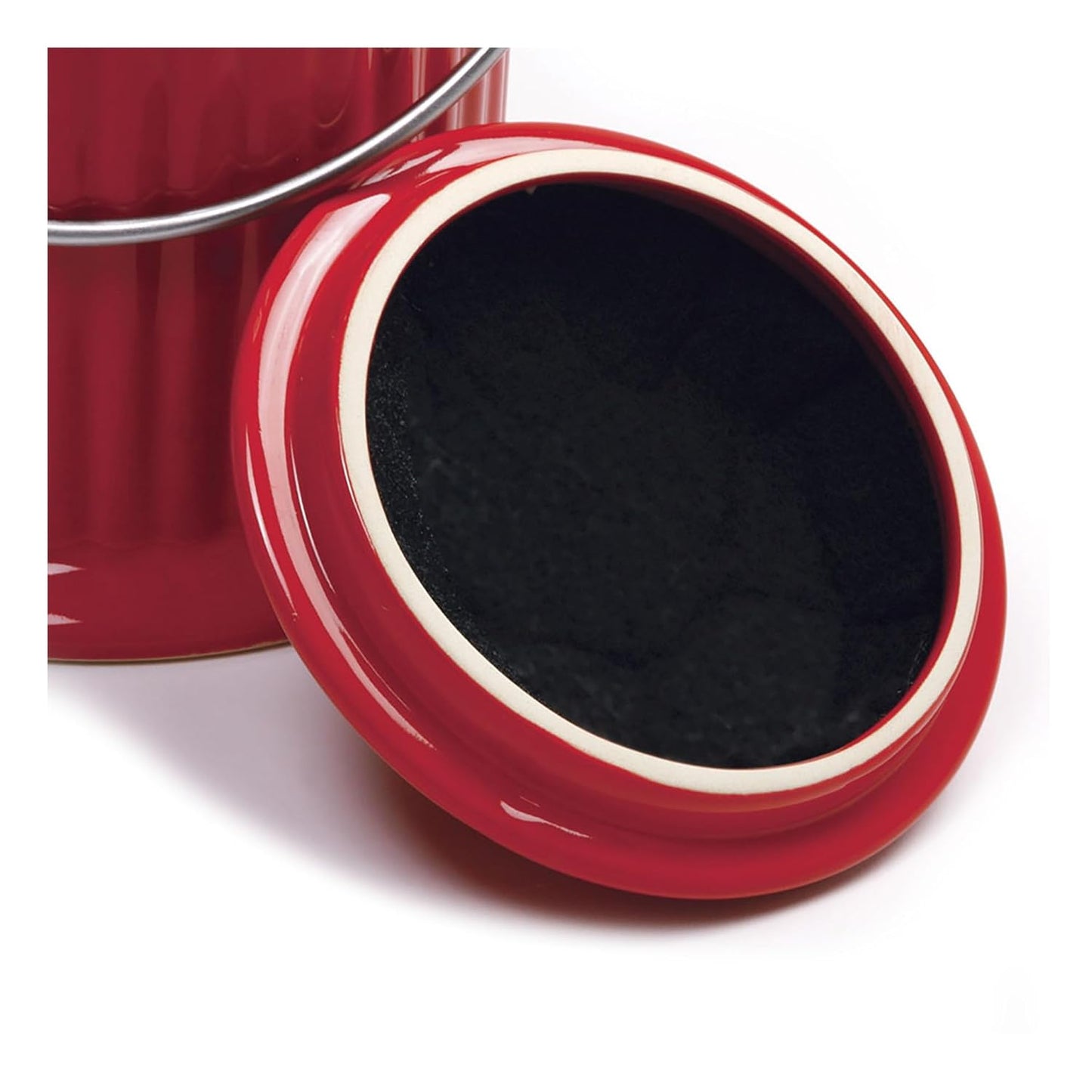Ceramic Compost Crock RED