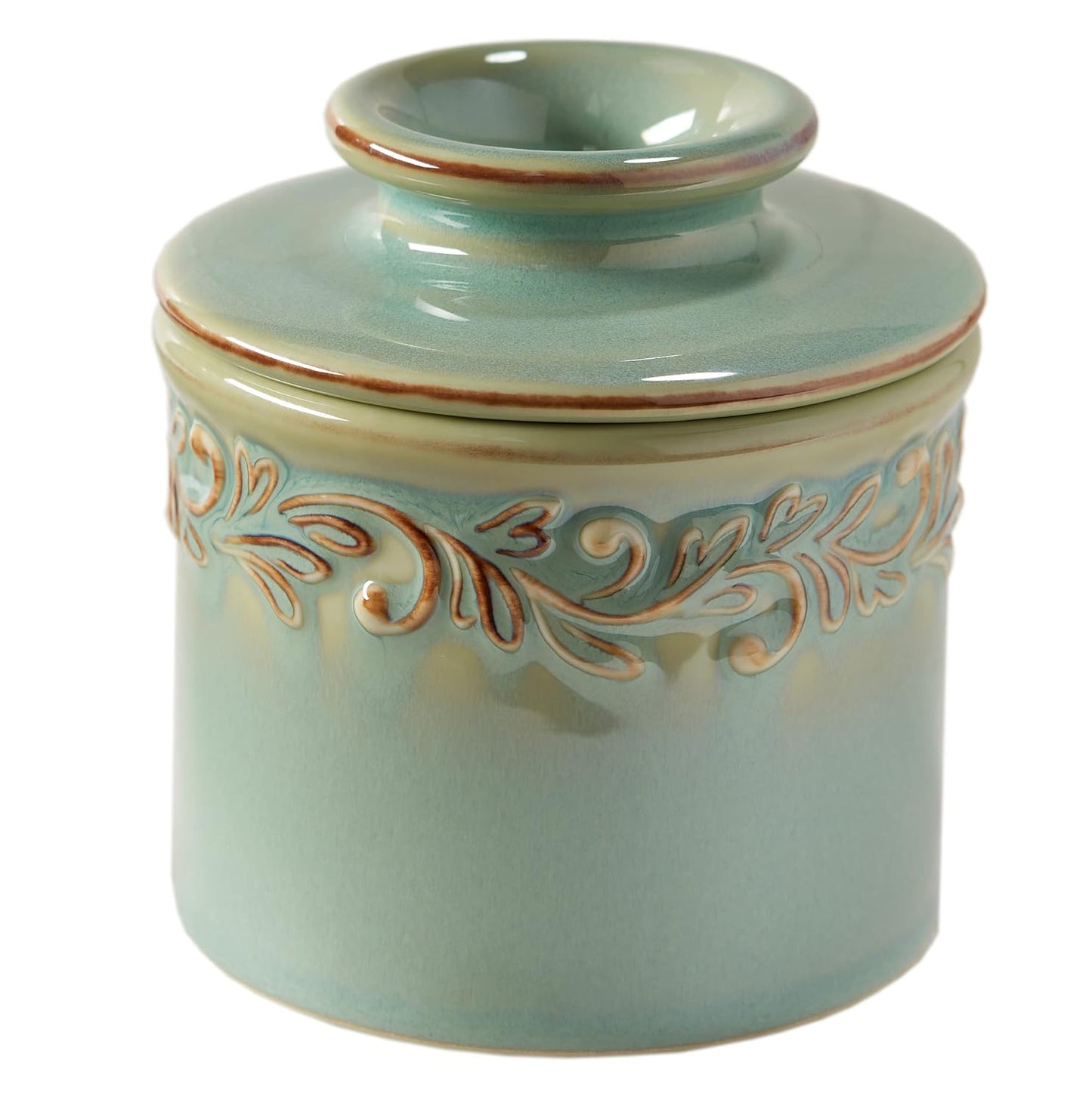 Butter Bell Crock Sea Spray Antique