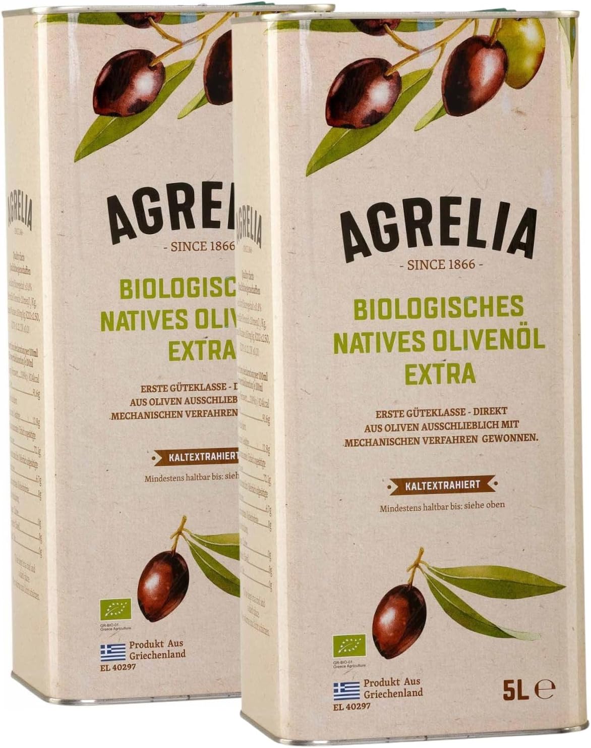 AGRELIA Extra Virgin Olive Oil 5L TIN