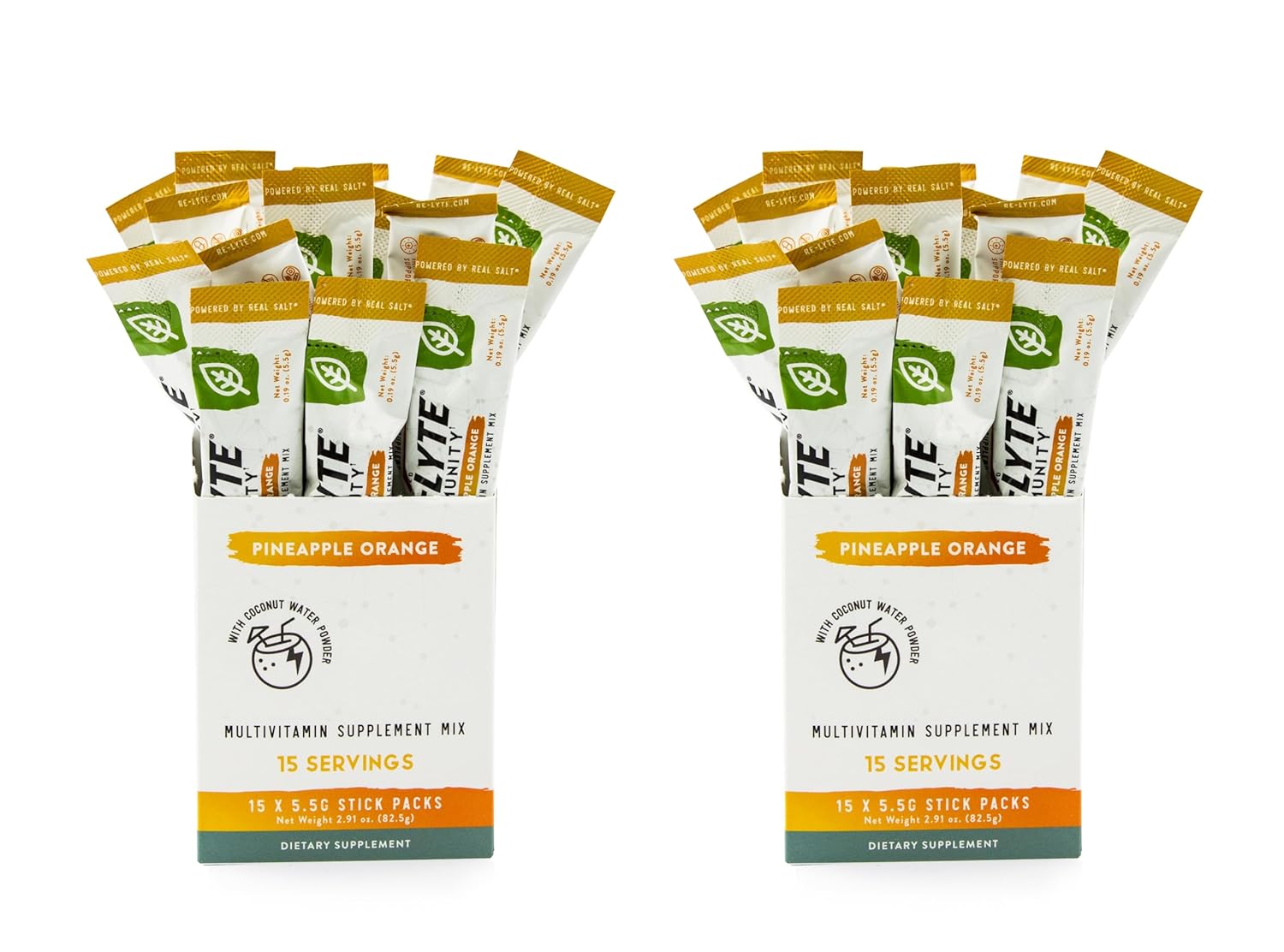 Supercharged Re-Lyte IMMUNITY Drink - Pineapple Orange 15 Stick Box