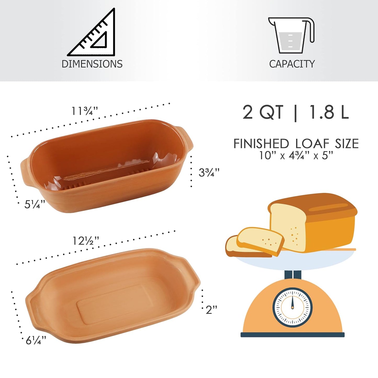 Eurita Clay Pot Loaf Baker 2 Qt