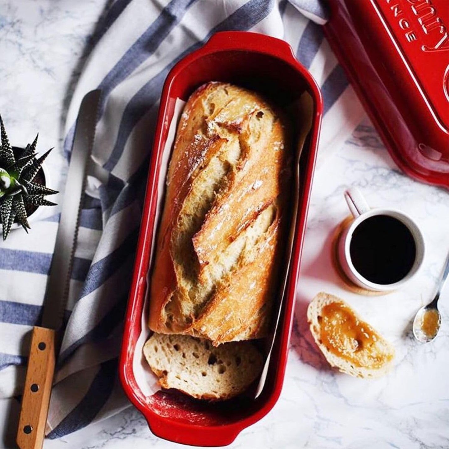Emile Henry Large Bread Loaf Baker - Burgundy