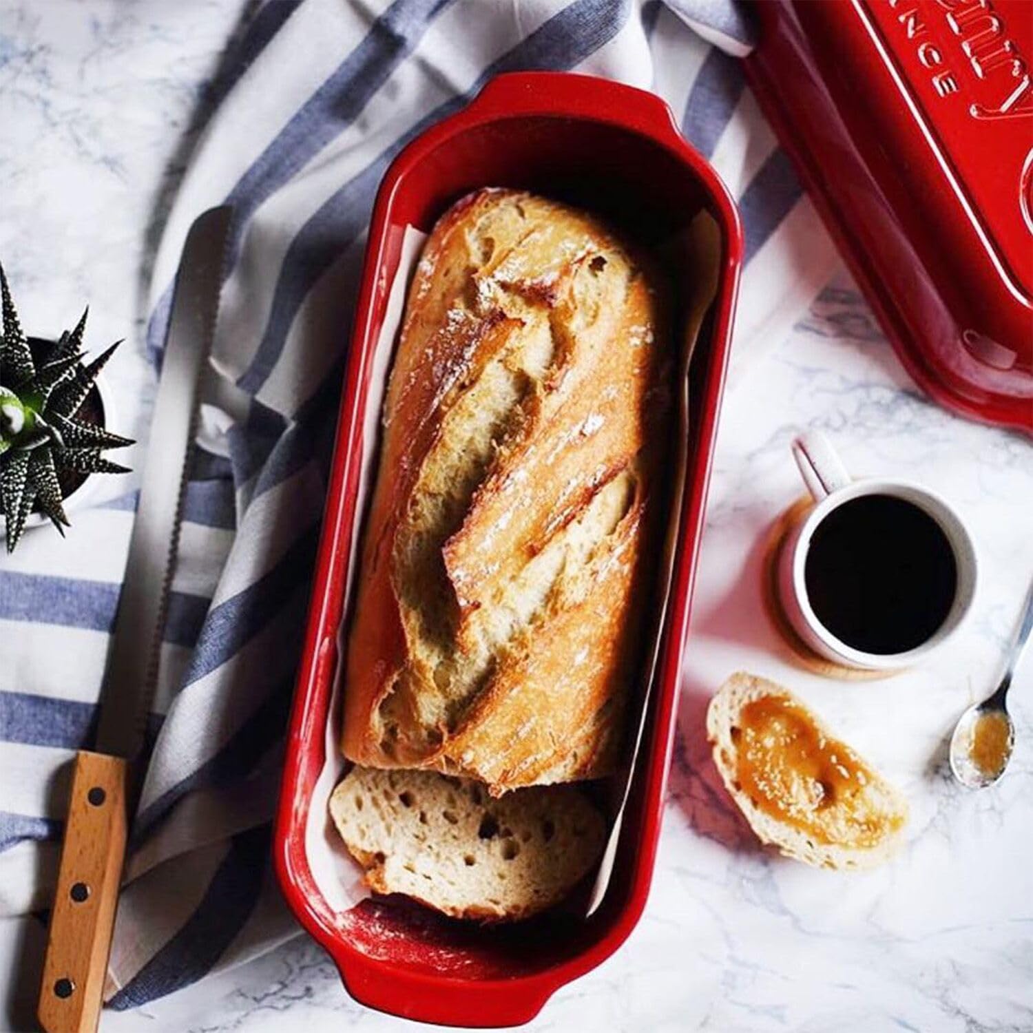 Emile Henry Large Bread Loaf Baker - Burgundy