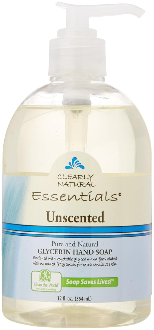 Unscented Glycerine Hand Soap 12 oz by Clearly Natural