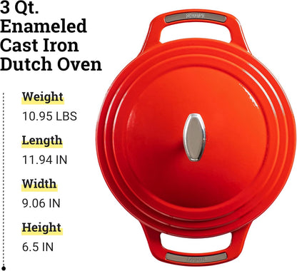 Lodge Enamel 3 qt. Dutch Oven - Cherry On Top (Red)