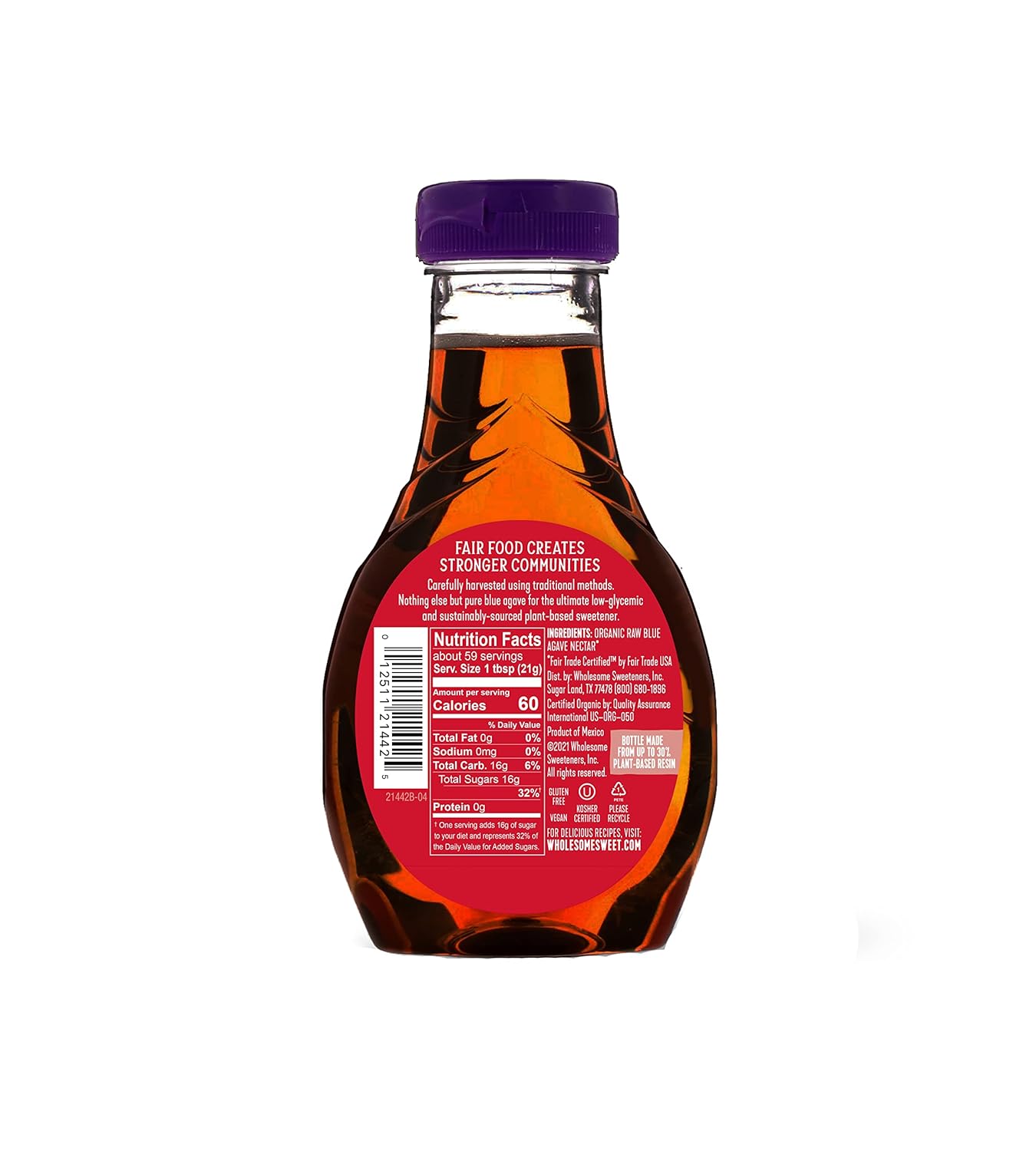 Org. Raw Blue Agave Nt Wt 44 oz. Bottle