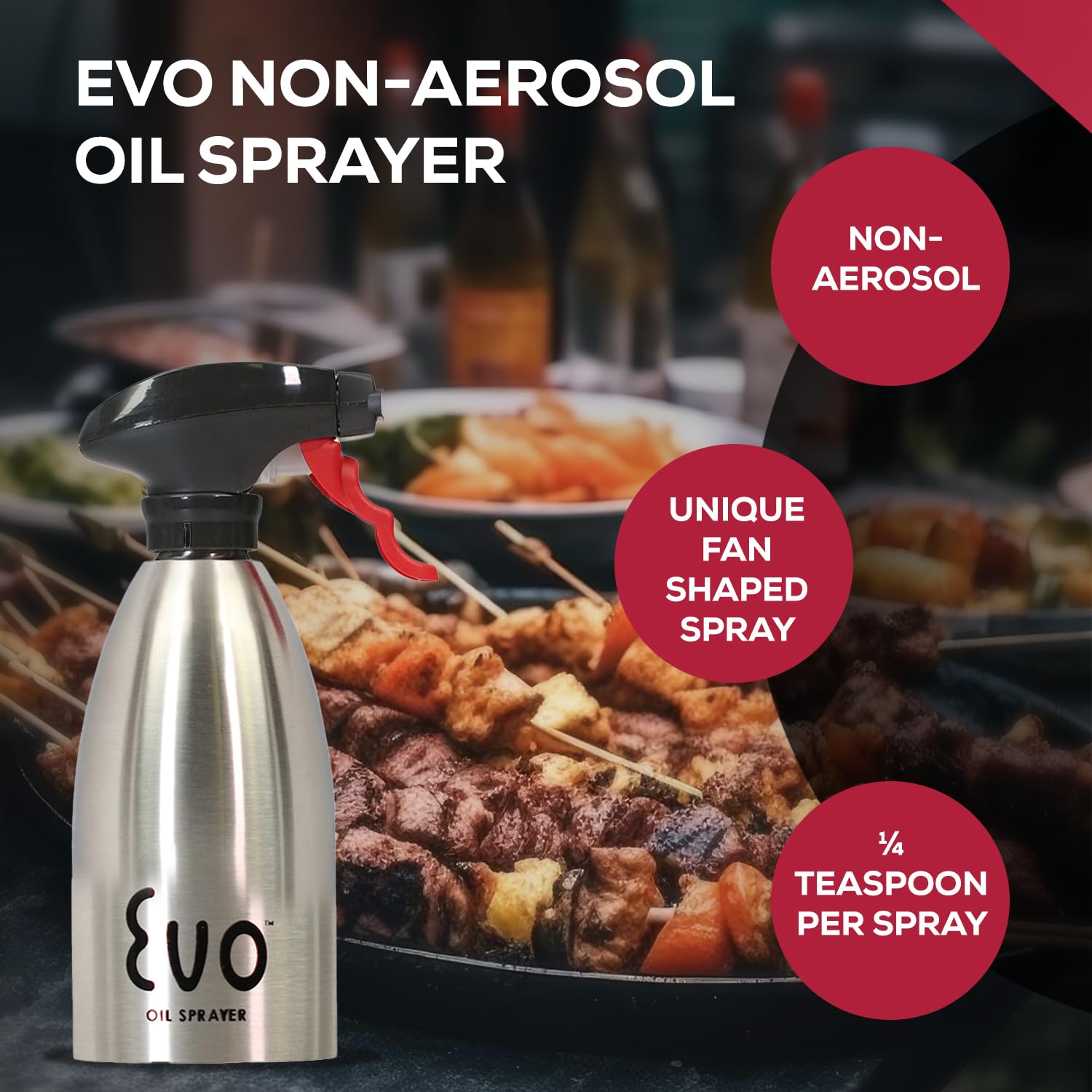 EVO Oil Grey Stainless Steel Spray Bottle - 16oz.