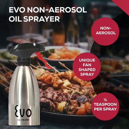 EVO Oil Grey Stainless Steel Spray Bottle - 16oz.