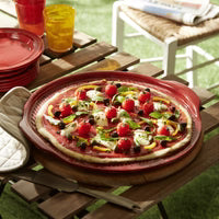 Emile Henry Ridged Pizza Stone 14.5 inch - Burgundy