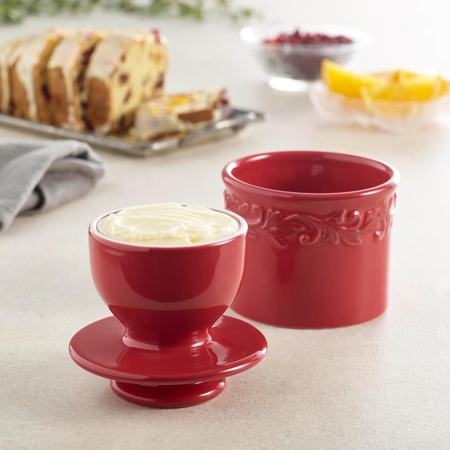 Butter Bell Crock Rouge Antique